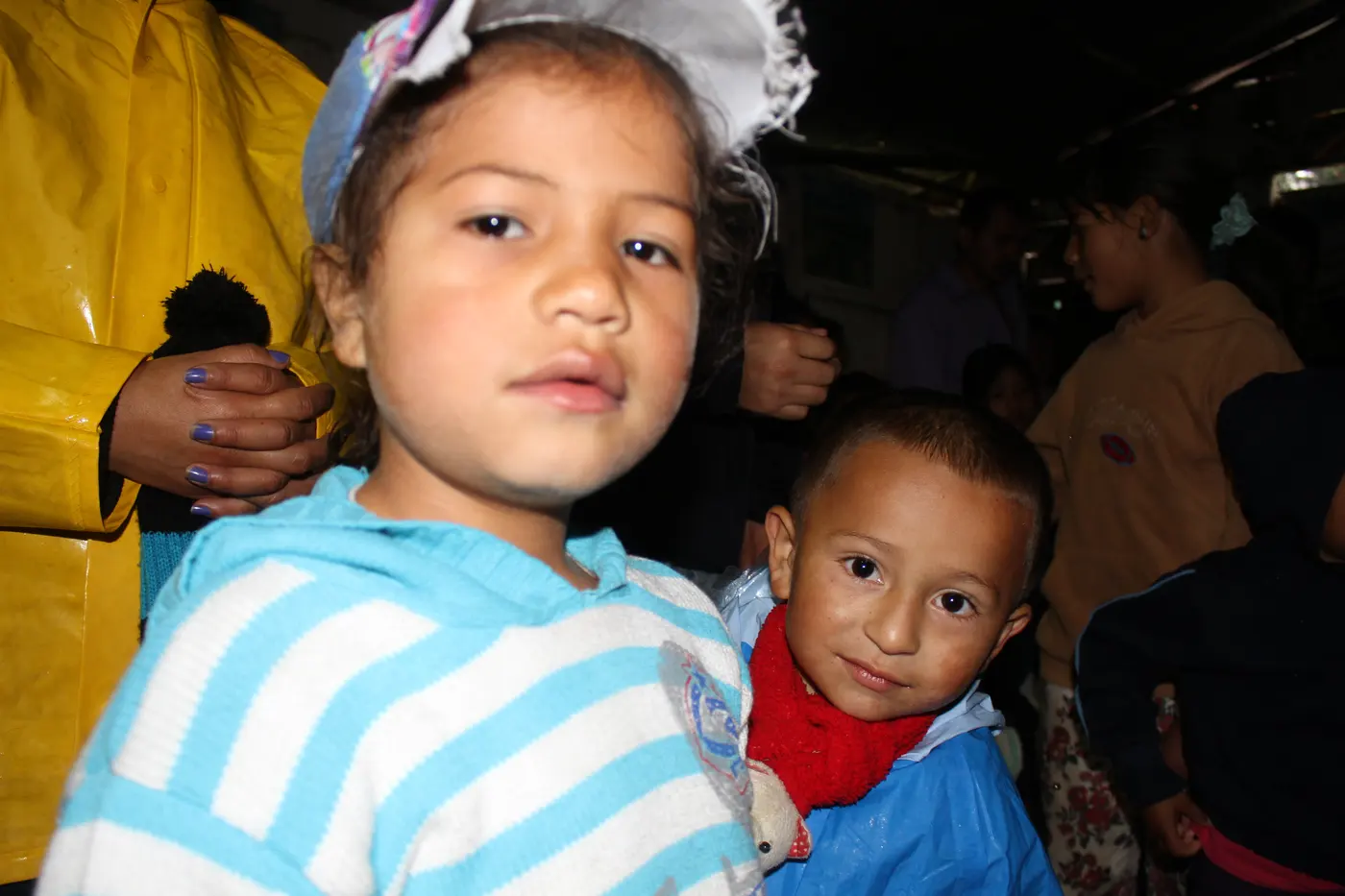 Niños reunidos durante la actividad