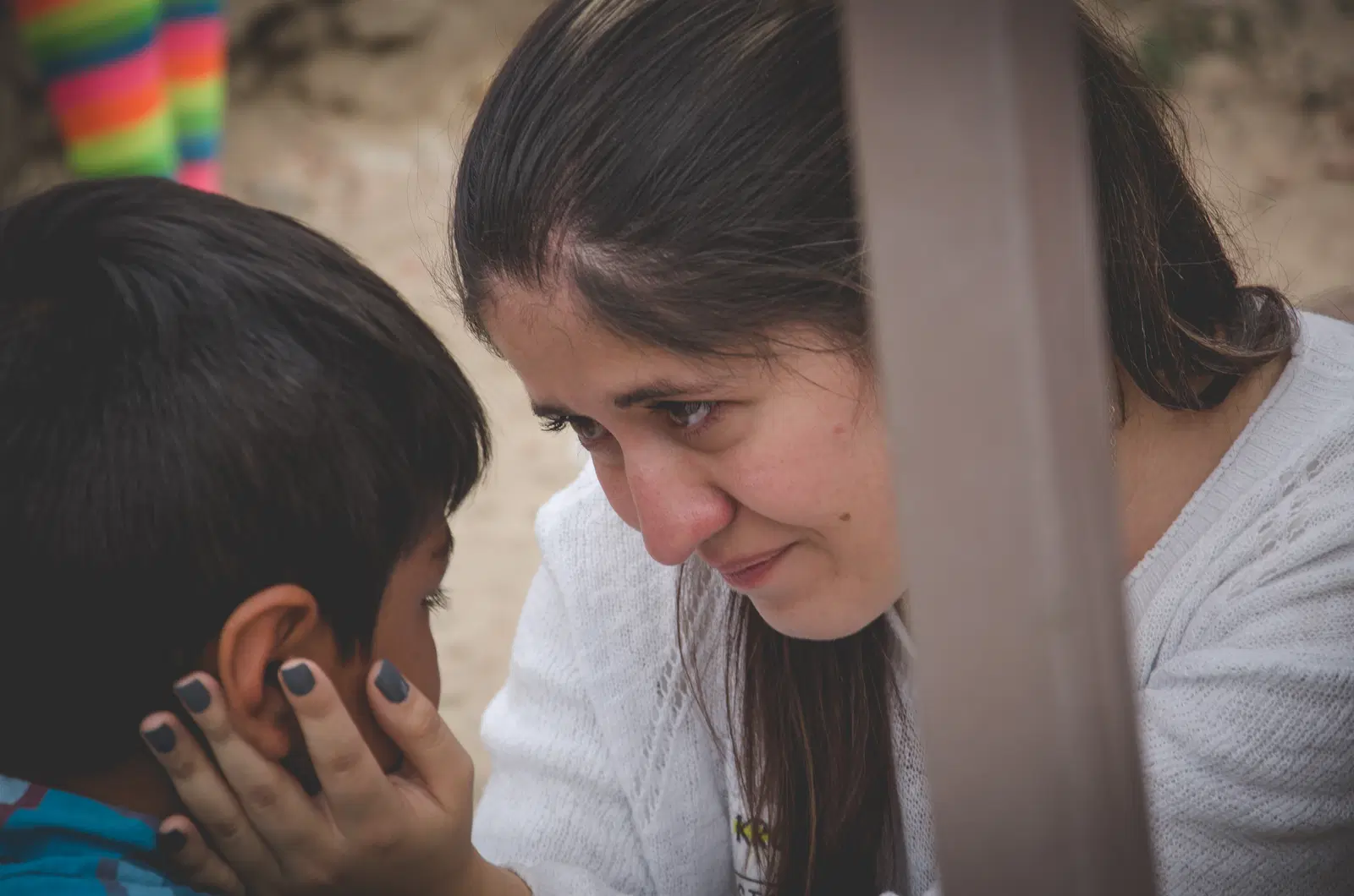 Encuentro entre voluntario y niño durante Kross 2017