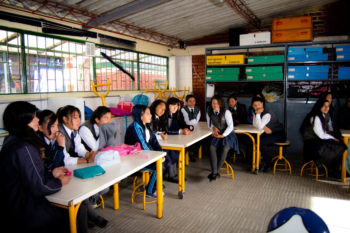 Estudiantes de secundaria durante una actividad en Quiba Alta
